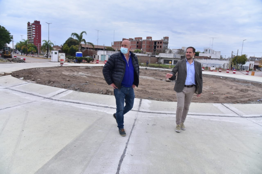 Villa María: Ya está hormigonada la rotonda que facilitará la circulación en el acceso norte a la ciudad