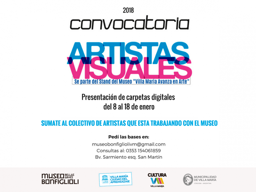Villa María: Convocatoria artistas visuales para formar parte del stand 