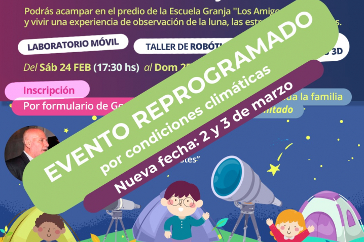 Villa María: Tecnoteca: El Campamento Astronómico será reprogramado por condiciones climáticas